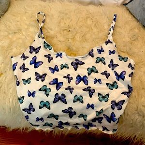 ROMWE Butterfly crop cami